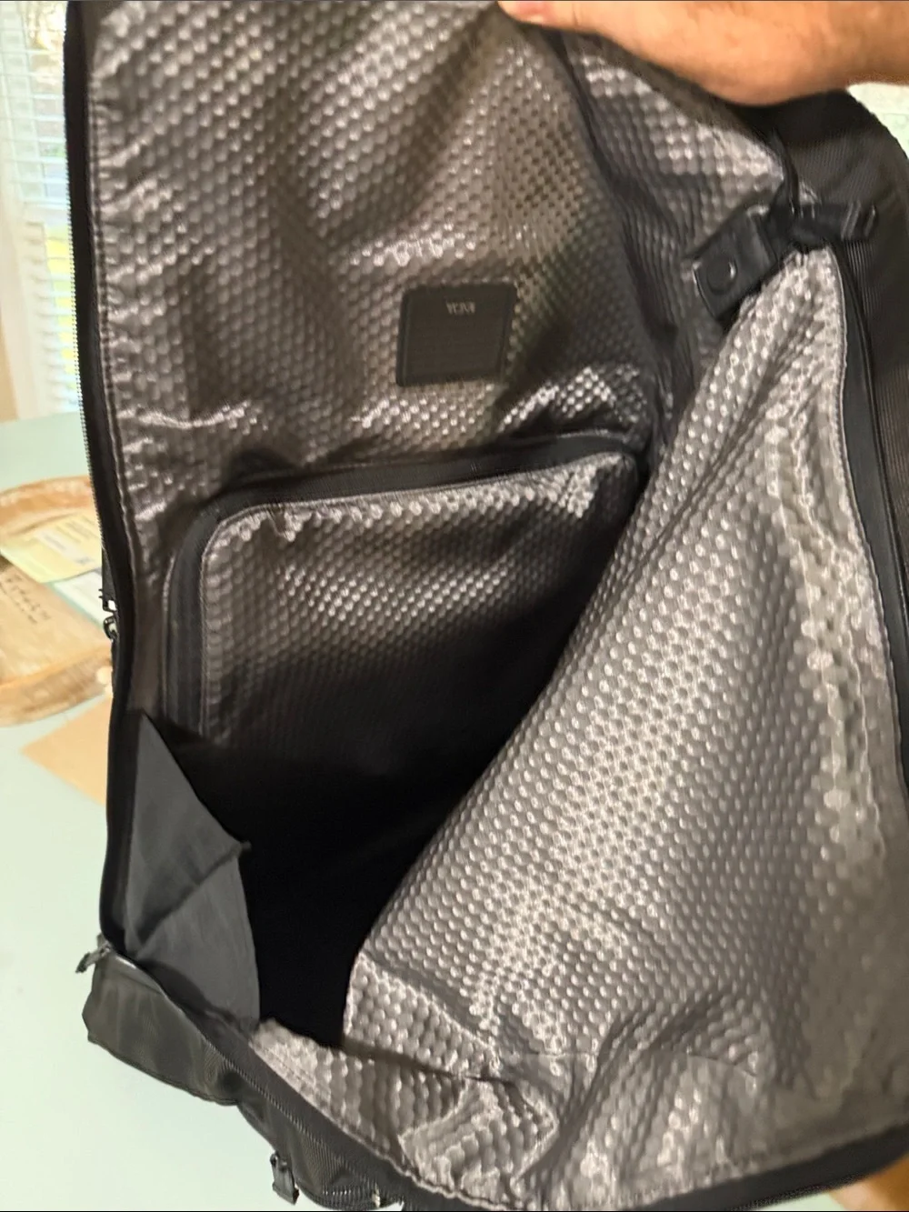 Tumi Black Roll-Top Backpack with Front Pockets
